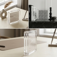 Cadre en acrylique transparent carré, directement de l'usine, vente en gros, impression UV personnalisée, OEM ODM, support magnétique de table