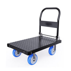 Chariot à plate-forme d'entrepôt de 200kg avec petit chariot plat à main courante pliable à quatre roues pour un transport manuel facile - Product Image 3