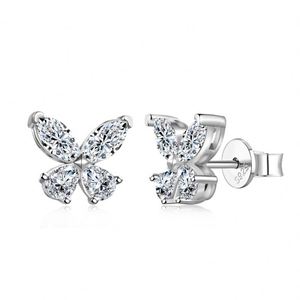 Dylam Spring Season Dainty Design Fine Top Jewellery 925 <b>Silver</b> D VVS1 Moissanite Stones Fly Butterfly <b>Stud</b> Earrings Jewelry - Product Image 4