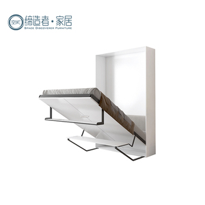 Design moderno Doppia Full Size pieghevole letto In Murphy parete letto mobile girevole unità con scrivania di studio e libreria per Hotel - Product Image 4