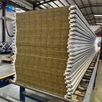 Panneaux sandwich en laine de roche isolés, ignifuges, pour toitures extérieures préfabriquées en métal, avec bordure scellée en PU, pour murs extérieurs isolés