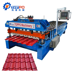 Hoàn toàn tự động thủy lực dễ dàng để hoạt động màu thép kim loại Bảng điều chỉnh gạch máy làm bằng kính ngói cuộn tạo thành máy - Product Image 1