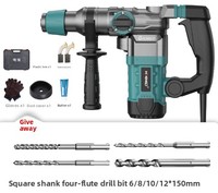 Marteau perforateur électrique 3-en-1 SUNJOY 110V, briseur de béton, perceuse rotative SDS, perceuse à percussion, garantie 3 ans pour usage industriel et bricolage