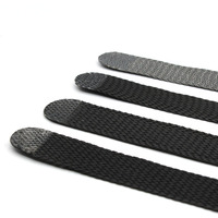 Bracelet de montre en nylon Perlon tissé noir avec logo personnalisé 16 mm 18 mm 20 mm 22 mm 24 mm Boucle en acier inoxydable monobloc