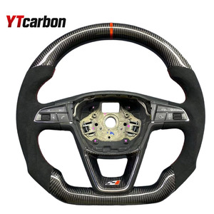 YTcarbon para Seat Leon Mk3 FR <span class=keywords><strong>Cupra</strong></span> volante de estilo de cuero completo volante de coche deportivo accesorios de coche - Product Image 6