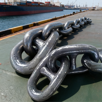 Chaîne d'ancre de bateau marine en acier au carbone peint noir forgé soudé pour la pêche en haute mer CM370/CM490/CM690