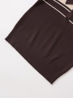 Suéter Casual Transpirable con Parches Retro para Mujer, Verano 2026, Manga Corta, Estilo Preppy, Tejido de Punto, Cuello Camisero Vintage