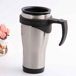 Stainless Steel Travel Tumbler With Lid <b>Double</b> <b>Wall</b> Vacuum Insulated Handgrip Design Minimalist Style For Hot Cold Drinks - Product Image 1
