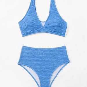 ชุดว่ายน้ำบราซิลเลี่ยนผู้หญิงแบบใหม่สุดฮอต ผ้าเนื้อสัมผัสพิเศษ ชุดบิกินี่ 2 ชิ้น ลายเสือดาว พร้อมบราดันทรง และเสื้อคลุม - Product Image 5