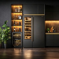 Meuble à vin moderne de luxe en panneaux de bois écologiques avec rangement et présentoir pour bar à domicile, cave et salle à manger