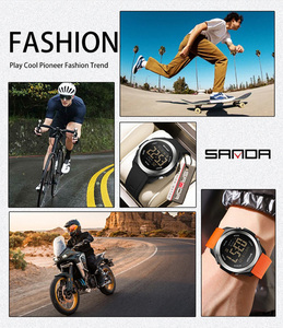 SANDA 2199 นาฬิกาดิจิตอลสำหรับนักเรียนแบบยูนิเซ็กซ์, นาฬิกาข้อมืออิเล็กทรอนิกส์กันน้ำอเนกประสงค์พร้อมไฟ LED สีสันสดใส - Product Image 5
