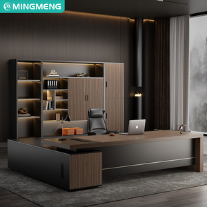 Bureau de direction de haute qualité, bureau de luxe léger, ambiance haut de gamme, bureau de superviseur, bureau de gestionnaire, bureau de président avec armoire latérale - Product Image 3