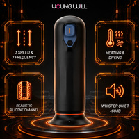 Godet de masturbation chauffant télescopique en silicone réaliste, rechargeable par USB, rotatif, 7 fréquences, automatique, pour hommes adultes, OEM ODM