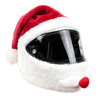 Nouvelle Housse de Casque Anti-rayures en Peluche Père Noël – Couvre-tête Chaud pour Casque Intégral ou Ouvert – Protection et Cadeaux pour Balades Amusantes
