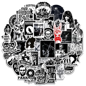 50 Pezzi di Adesivi Graffiti in Metallo di Band <span class=keywords><strong>Rock</strong></span> per Chitarra, Laptop, Telefono, Stile <span class=keywords><strong>Rock</strong></span> <span class=keywords><strong>n</strong></span> <span class=keywords><strong>Roll</strong></span> Classico e Punk - Product Image 1