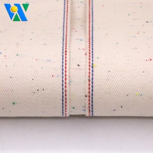 12.3oz Beige Selvedge Denim with Rainbow Dots 100% Cotton Raw Denim <strong>Fabric</strong> for Jean Twill Style Medium <strong>Weight</strong> Woven Denim <strong>Fabric</strong> - Product Image 3