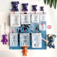 Moldes de Resina Epoxi de Cristal, Múltiples Moldes de Silicona 3D, Oso, Geometría, Animal, Unicornio, Conejo de la Suerte, Suministros para Decoración de Pasteles