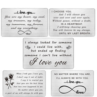 Porte-cartes populaire en acier inoxydable poli, gravé de mots anglais, style Europe & Amérique, souvenir de mariage