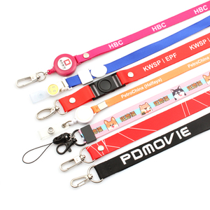 Lebei Personalized Sublimation Polyester Lanyard Key Chain Silk Screen Printing Phone Neck Strap Printed Lanyard ID Card Holder