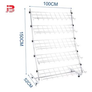 In metallo cromato rivista o un libro display stand con 5 strati di filo cremagliera - Product Image 2