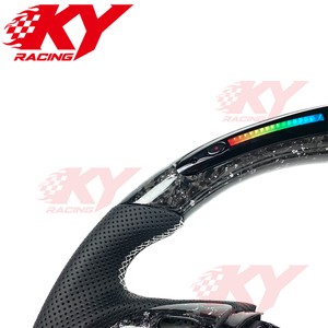 Car <b>Interior</b> <b>Accessories</b> RPM LED Display Forged Carbon Fiber Racing Style Steering Wheel for Honda Odyssey Accord 9th Gen Coupe - Product Image 2