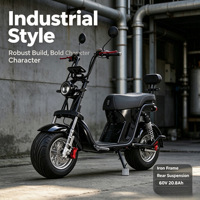 Trottinette électrique puissante 2000W à pneus larges, batterie LFP 60V, autonomie 60km, double amortissement, vente en gros