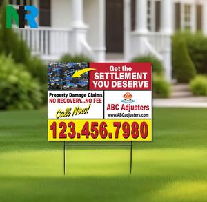 Cartelloni pubblicitari in plastica ondulata resistente da 18*24 pollici personalizzati cartelli per agenti immobiliari politici imprese - Product Image 2