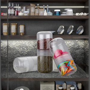 Hũ nhựa PET trong suốt hai mặt, thiết kế sáng tạo, dùng đựng kẹo, hạt, đậu, thực phẩm, trà, hoa, có nắp đậy kín khí. - Product Image 2