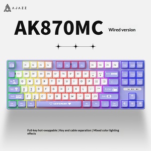 คีย์บอร์ดเกมมิ่งแบบมีสาย ajazz AK870MC ยอดนิยม 87 ปุ่ม ดีไซน์กะทัดรัดแบบถอดเปลี่ยนสวิตช์ได้ สวิตช์สีน้ำตาลแดง สำหรับเล่นเกมที่บ้าน - Product Image 6