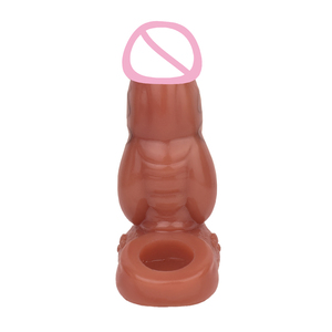 FAAK Kondome Silikon Penis Extender Vergrößerung Hohl dildo Männlicher Mastur bator Gerippter Drache Penis Ärmel Weiches Silikon Sexspielzeug - Product Image 3