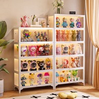Armoire de rangement en acier blanc avec vitrine en verre, casier anti-poussière pour meubles de maison, présentoir Lego, présentoir de figurines