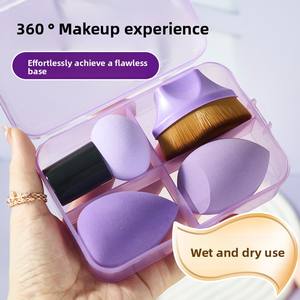 Ensemble d'éponges de <span class=keywords><strong>maquillage</strong></span>, pinceau <span class=keywords><strong>magique</strong></span> pour fond de teint, houppette en forme de gourde, pinceau pour poudre libre, outil de beauté, étui en plastique souple - Product Image 6