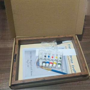 <span class=keywords><strong>Cadre</strong></span> de graffiti transparent coloré à 4 couches Kit d'empreintes familiales DIY Craft Keepsake <span class=keywords><strong>Cadre</strong></span> en bois - Product Image 2