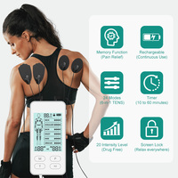 Stimulateur musculaire TENS à double canal, 24 modes, masseur à impulsions, contrôle de la minuterie, rechargeable par USB, matériau ABS+PC pour le cou et le dos