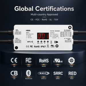 Controlador <span class=keywords><strong>DMX</strong></span> LED para Exteriores, Impermeable, 4 Canales, IP67, NFC, PWM, RGBW, Voltaje Constante, Kit OEM para 12-48V - Product Image 6