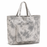Sac fourre-tout en toile de coton tie-dye avec poche avant, grande capacité, réutilisable, pour le shopping, logo personnalisé, pour le yoga, le travail, l'école