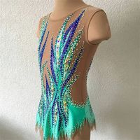 Robe de patinage sur glace, robe de Performance, costume de danse et de Ballet, justaucorps de gymnastique rythmique pour filles