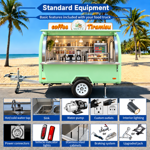 Camion de crème glacée Etodevice de 8,2 pieds à vendre, chariot à café portable, remorque de restauration, cuisine mobile, équipements de cuisine commerciale - Product Image 3