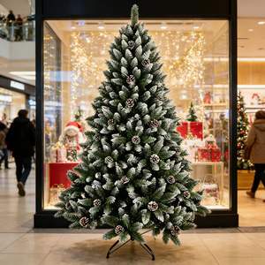 Arbre de Noël en PVC de haute qualité, décoré de cônes rouges pointus, simulation de <span class=keywords><strong>sapin</strong></span> de Noël, hauteur <span class=keywords><strong>180</strong></span> cm - Product Image 5