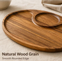 Planche à découper ronde en bois, plateau à collation, plateau à pizza, emballage combiné en stock pour bar à petit-déjeuner, décoration de cuisine à domicile