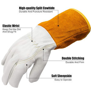 Guantes de Trabajo de Cuero Genuino a Precio Económico, Precio al por Mayor, Nuevo Diseño, Guantes de Seguridad de Cuero para Trabajo - Product Image 2