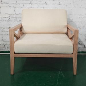 Fauteuil d'extérieur <span class=keywords><strong>en</strong></span> teck avec coussins beiges et structure <span class=keywords><strong>en</strong></span> X - Product Image 3