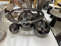 Dubai Design Table basse ovale en marbre haut de gamme Mobilier de salon durable et moderne pour villa, hôtel ou maison