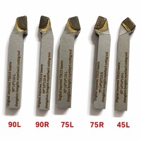 Kit d'outils de tournage en carbure carré brasé importé en gros, OEM, 3 angles (45, 75, 90), pointe 16x16mm, tige
