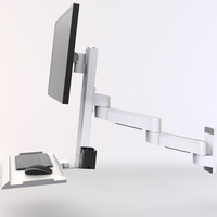 Support d'écran industriel Meisonic T8-MA02KB pour moniteur d'ordinateur, écran maximum 32 pouces avec plateau de clavier pliable