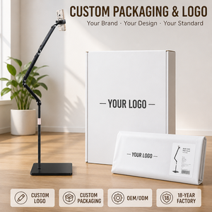 Custom Heavy Duty Telescopic Floor Stand 360&deg; Rotating Aluminum Phone <strong>Tablet</strong> <strong>Holder</strong> 2.6KG 4-12.9" Universal for Office OEM Bulk - Product Image 5