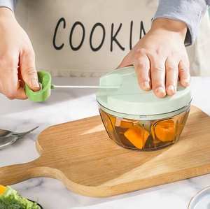 Les fabricants vendent en gros des hachoirs manuels à cordon de serrage de haute qualité pour légumes, ail et aliments, avec couteau de cuisine intégré. - Product Image 5