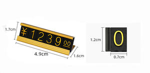 Venta al por mayor Placa de <span class=keywords><strong>precio</strong></span> de metal digital Soporte de exhibición Marco de aluminio Joyería de plástico Cubos de precios Bloque de números Negro Plateado - Product Image 3