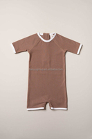 Costume Rashgard durable vente en gros de marque privée style personnalisé maillot de bain une pièce avec nœud côtelé vendeurs d'été fournisseurs vente en gros