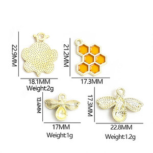 Liontin logam paduan gantungan kunci pesona Enamel lebah lebah desain kreatif jimat lebah - Product Image 4